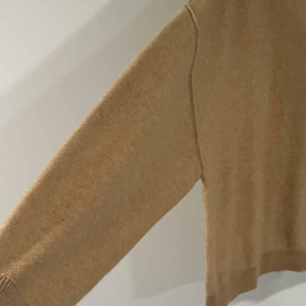 Pilcro Alani Cashmere Sweater Cropped Crewneck Honey PulloverSize XL - Picture 5 of 7